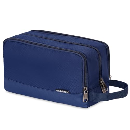 Image of WANDF Travel Toiletry Bag for Men, Small Dopp Kit for Toiletries | Water-Resistant Fabric, Travel Bag for Toiletries, Compact Storage, Shaving Accessories, Weekend Trips