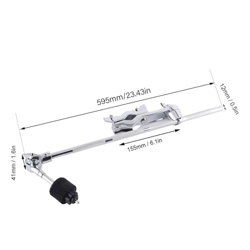 Drum Extension Clamps Holder Stand, brazo extensible para platillos de batería, accesorio metálico resistente con abrazadera ajustable compatible con hardware estándar de batería miniatura 5