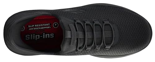 Skechers Men's Summits Colsin Sr Hands Free Slip-Ins Work Shoe, Charcoal/Black, 9.5 M US
