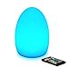 Mr.Go 8-inch LED Egg Light Nightlight Mood Lighting Lamp for Adults and Children - Remote Control - 16 RGB Colors - Bright and Dim Settings - Smooth and Flash Light Effects - Rechargeable - Fun Safe