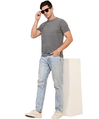 Image of Unisex Round Neck Plain T-Shirt | Combed Bio-Washed Ring Spun Cotton for Men & Women, Short Sleeves