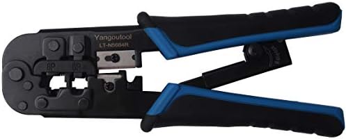 Yangoutool Network Cable Cutting Stripping Crimper,Cat 5 Stripper Crimping Tool RJ45 RJ12 RJ11 8P/6P/4P Connectors Hand Tools