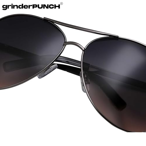 Image of grinderPUNCH Big XL Wide Frame Extra Large Polarized Aviator Sunglasses for Big Heads Men Oversized