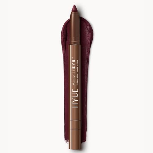 Image of HYUE AmplifEYE 3-in-1 EYE Crayon | Eyeshadow - Liner - Kohl | Plum Drip | Creamy Multi-Use Stick with in-built Sharpener and Smudger | High-Pigment Formula with Vitamin E & Jojoba Oil