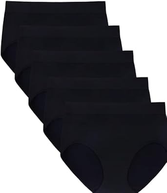 Carole Hochman Ladies Seamless Brief, 5-pack, Black, X-Large