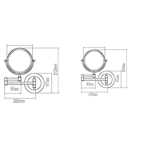 Miroir de maquillage mural double face pour éviter les erreurs de soins