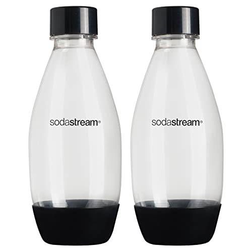 SodaStream 0.5L Twin Pack Dishwasher Safe Slim Bottle (Black) (Pack of