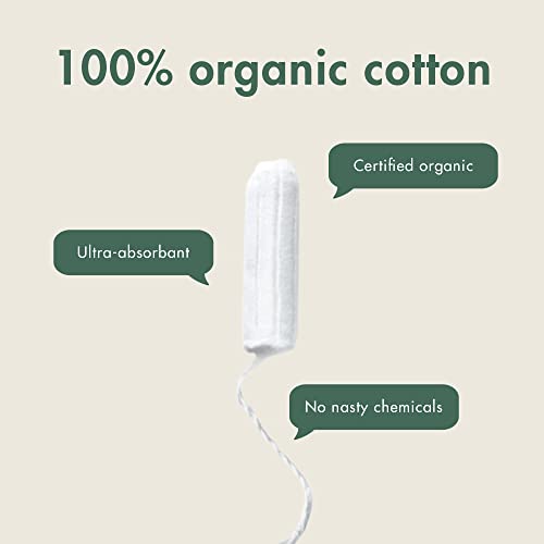 Eco by Naty Tampons ohne Applikator Super Plus - Pflanzenbasierte und saugfähige Tampons für Frauen, Menstruationsprodukt aus Bio-Baumwolle, besser für die weibliche Gesundheit (15 Stück)