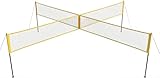 GarveeLife Volleyball Spiel-Set, 426Cm Beachvolleyball Netz Mit Tragetasche 4 Quadratisch, 3 Höhenverstellbares, 4 Personen Volleyballnetz Mit Volleyball & Tragetasche Für Strandspiel & Hinterhof