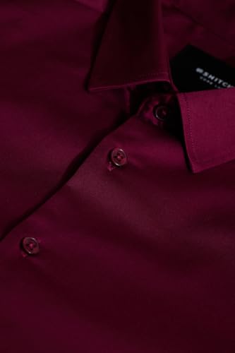 Image of SNITCH Men Formal Shirt | Slim Fit Long Sleeve Spread Collar Solid Design | Premium Cotton Blend & Breathable Fabric for Office & Casual Wear