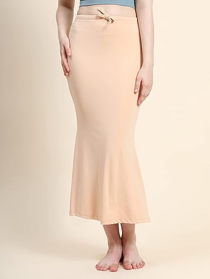 Image of Women's Soft Comfy Pleated Saree Fishcut I Saree Shapewear Flare Petticoat for Women, Lycra Cotton Blended, Petticoat, Skirts for Women, Shape Wear Dress for Saree
