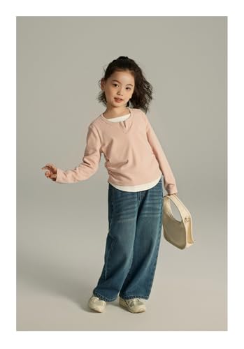 Girls Casual Tunic Tops Knot Front Round Neck Loose Soft Blouse T-Shirt2