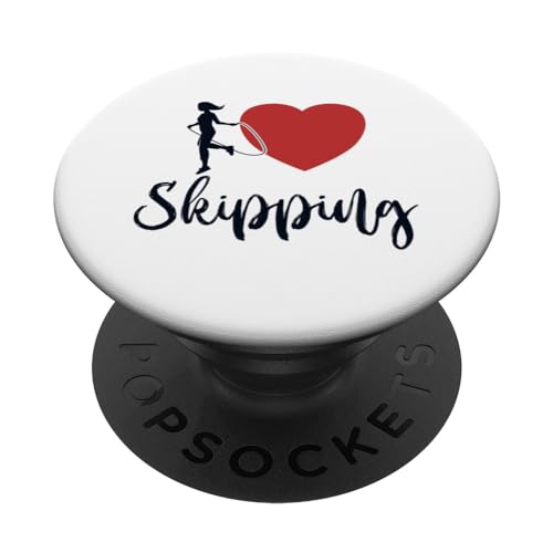 I love Skipping Jumping Speed Skipping Jump Rope PopSockets Swappable PopGrip, Black