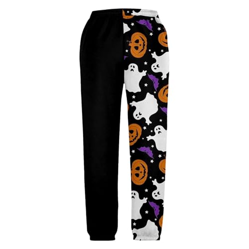 Girls Halloween Sweatpants Casual Unisex Kids Elastic High Waisted Baggy Jogger Cute Ghost Pumpkin Print Lounge Trousers4