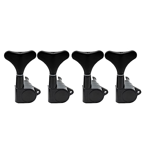 Musiclily Mécaniques basse 4-en-ligne Côté droite scellé bouton type Gotoh pour Basse, Noir(lot de 4)