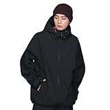 PONTAPES(ポンタペス) スノボウェア ジャケット メンズ レディース 耐水圧15000mm 中綿なし 軽量素材 PLJ-454 ブラック Lサイズ スノーウェア スノーボードウェア