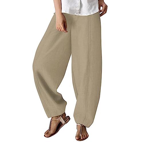 Pantalones Sueltos Estilo Cintura Alta para Mujer Pantalones Capri con Bolsillos Pantalones Anchos para Mujer Bragas Short Mujer