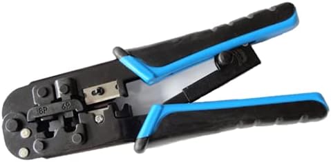 M Tech Crimping Tool 8P / 6P | 3-in-1 Crimping Tool | Professional Crimper Networking and Telecom Applications | Durable & Easy to Use (Blue & Black)