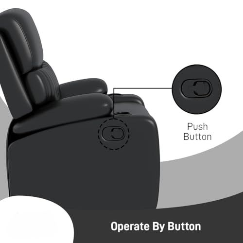 Image of Amazon Brand - Solimo Orleans | Single Seater Sofa Recliner | Manual Recliner (Leatherette Black)