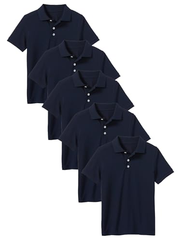 Galaxy by Harvic Polo Shirts for Boys 5-Pack Tagless School Uniform Shirts for Boys Soft Comfortable Everyday Wear