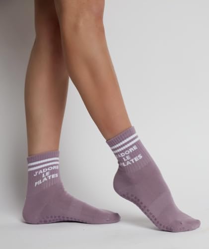 PILATES UNIVERSITY J’adore Le Pilates (I Love Pilates) Lavender Socks2