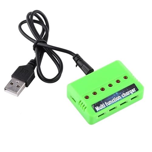 Caricabatterie 6 Batterie LIPO 3.7V SYMA X5C RC Cavo USB Rapido con LED (1734)