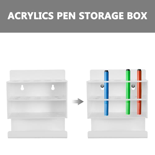 Boîte de rangement en acrylique blanc pour stylos et marqueurs