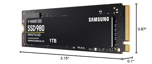 Image of SAMSUNG 980 SSD 250GB PCle 3.0x4, NVMe M.2 2280, Internal Solid State Drive, Storage for PC, Laptops, Gaming and More, HMB Technology, Intelligent Turbowrite, Speeds up-to 3,500MB /s, MZ-V8V250B /AM