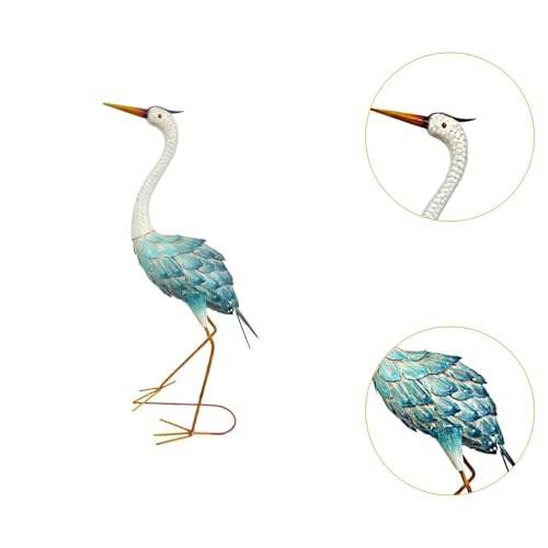 Sculpture animale grue de jardin en fer 30 cm pour décoration extérieure de pelouse et balcon - 5