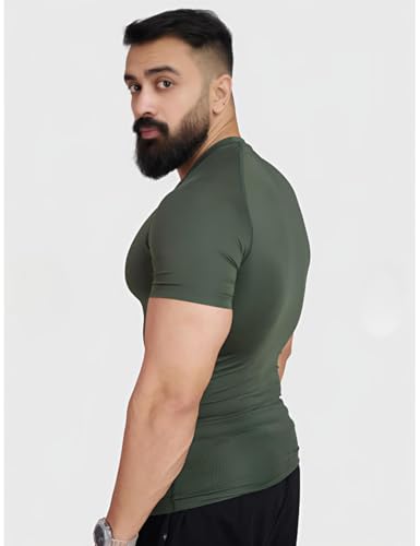 Image of Men's Gym T-Shirt, Dra-fit, Regular Fit, Round Neck, Short Sleeve, Black