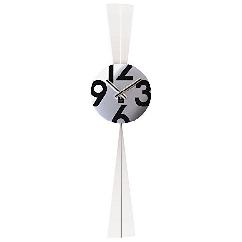 Cupecoy Design Stainless Steel Round Pendulum Wall Clock. Quartz