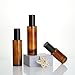 2PCS 100ML/3.4oz Amber Frosted Glass Emulsion Pump Bottle Empty Dispensers Bottle Makeup Packing Storage Container with Black Cap for Essential Oil Foundation Cream Lotion