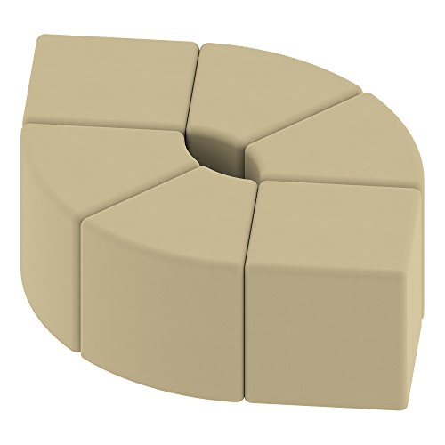 Image of Sprogs 12 inch H Structured Cube Stool -Flexible Modular Collaborative Soft Seating for Office, Home, Lounge and School Classrooms with Durable Frame & Set of 2 inch Legs Add-on - Sand