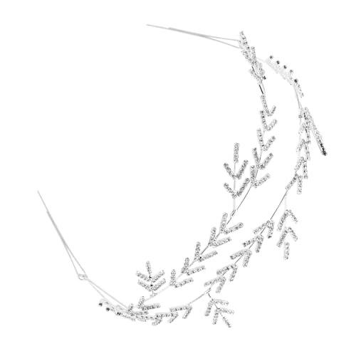 Beavorty Diadema Nupcial Portavelas Romántico Ropa De Oro Ropa De Capitulo Bordada Candelabro De Boda Diadema De Doble Capa Diadema De Pelo Ropa Adhesiva Silver Pedrería