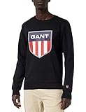 Tipo de producto: ropa GANT D1 Retro Shield-Sudadera con Cuello en C, Negro, M para Hombre