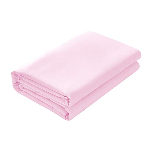 Basic Choice Flat Sheet, Breathable, Extra Soft Microfiber Bedding Top Sheet, Standard 100 By Oeko-Tex - Baby Pink, Twin #TOP20
