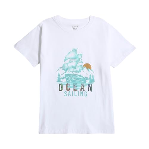 Image of CAVIO Boys Printed Shirt and T-Shirt Regular Fit Casual Half Sleeve