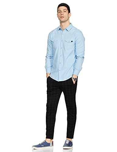 Image of Spykar Men's Solid Slim Fit Shirt