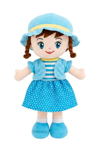 Image of Winky Doll Soft Toy for Girls Boys Kids,Sky Blue,Rag Dolls,Cute Plush Stuffed Baby Teddy Gift Birthday, 40cm
