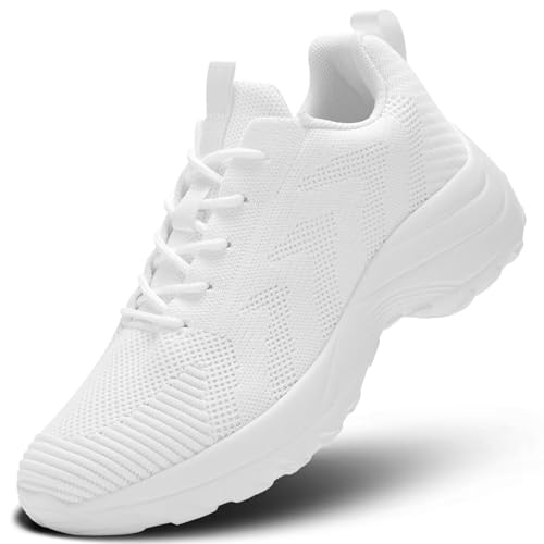 Yopin Womens Walking Shoes Arch Support Non Slip Work Lace up Sneakers Breathable Lightweight