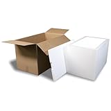 Robin II EPS Foam Ice Chest (Outside Dimensions: 24.5”x14.5”x15.75”) with Shipping Box - 1 Pack. Protective, Thermal, Insulated, Biodegradable, Recyclable, Shipping/Storage, White, 208-001/002