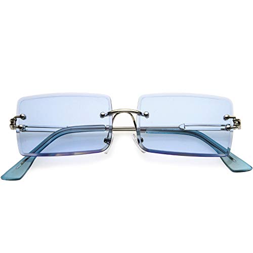 zeroUV - Luxe 90s Inspired Full Rimless Metal Accent Medium Square Sunglasses 57mm