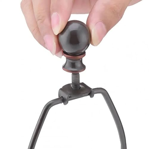 Image of Dual Thread Lamp Finial Oil Rubbed Bronze Ball Lamp Cap Top Button Tube Harp Seat Lamp Decoration 2PCS