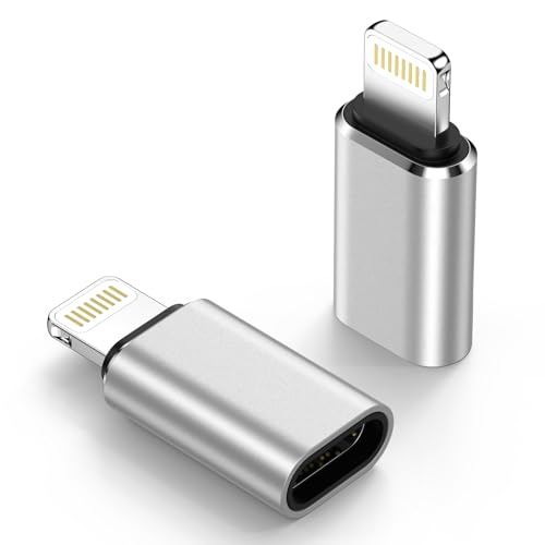 Adaptateur USB C vers Lightning (Lot de 2), Adaptateur Lightning USBC PD Charge Rapide et Transfert de Données, Adaptateur iPhone USB C pour iPhone 14 13 12...