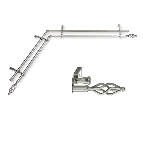 Rod Desyne Doppelstange für Eckfenster, Marquiseschliff, 71,1–122,9 cm, Nickel satiniert