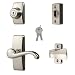 Ideal Security GL Lever Set for Storm and Screen Doors, With Keyed Deadbolt, Satin nickel