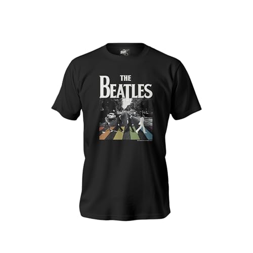 Camiseta para hombre The Beatles – Licencia oficial, Negro , XL