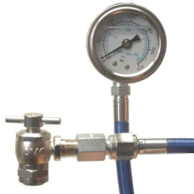 Nitrogen Shock Fill Kit - 600 PSI Gauge, 2ft Hose, No Loss Chuck, Relief Valve, Made In USA