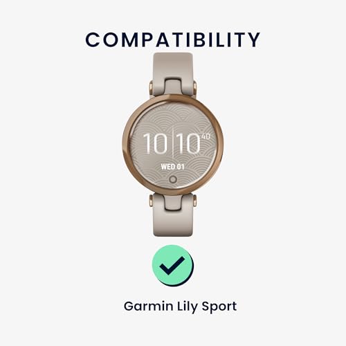 Image of kwmobile Straps Compatible with Garmin Lily Sport Straps - 2x Replacement Silicone Watch Bands - Lavender /Beige