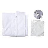 Portable Air Conditioner Seal Kit, Window Kit with Zipper and Adhesive Fastener, White Airlock Sliding Window Cloth for Hot Air Blocking, and Rainwater Proofing (5M)